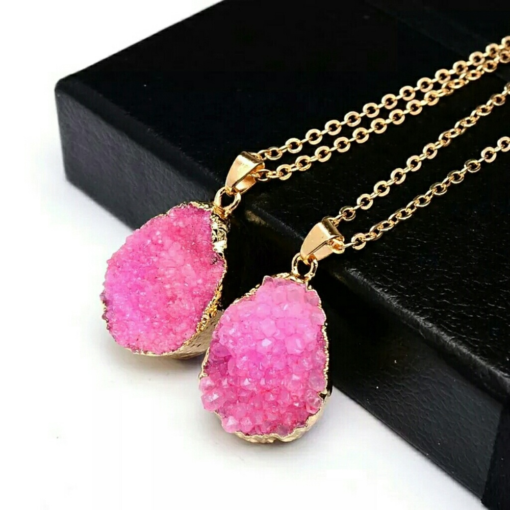 Druzy Quartz Geode Necklace